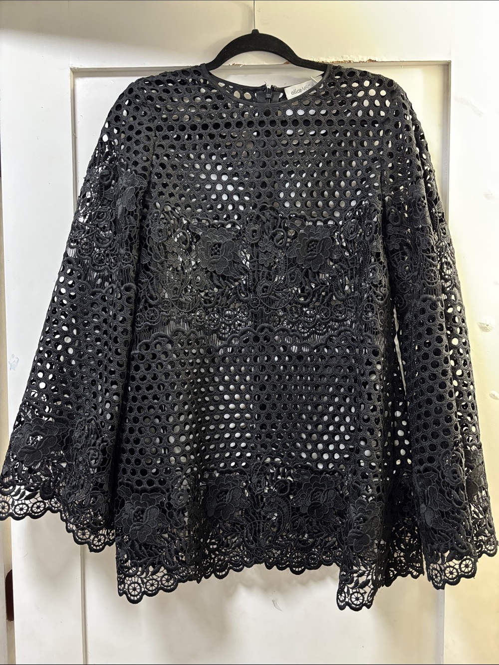 Alice McCall Black Eyelet Lace Mini Dress